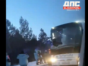 ГАИ устанавливает по какой причине столкнулись КамАЗ и автобус в Свободненском районе