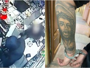 В Благовещенске студент колледжа с большой татуировкой Иисуса Христа совершал разбойные нападения на магазины видео