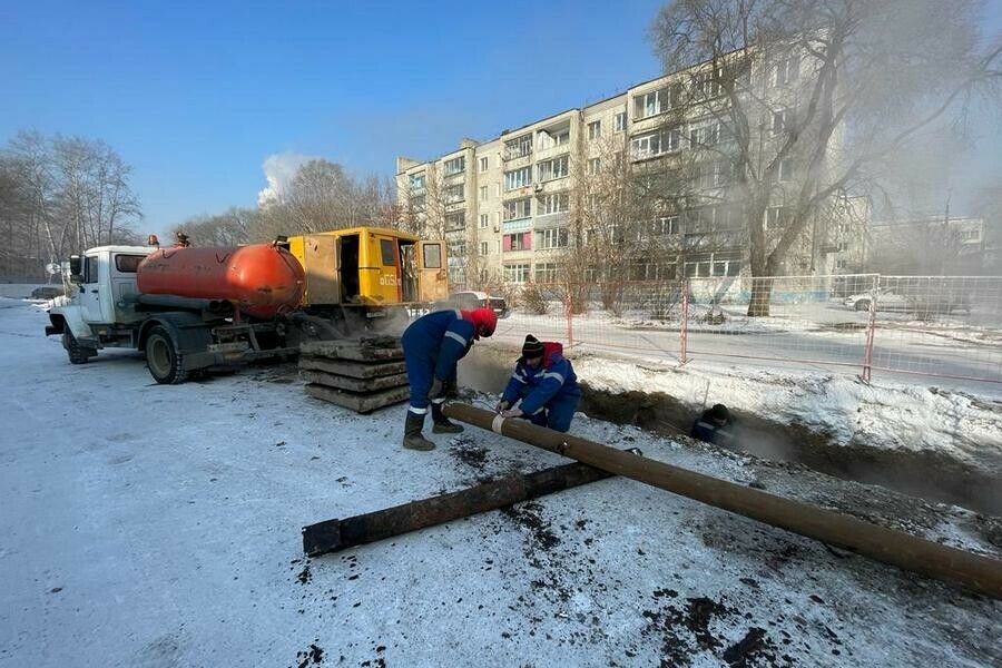 Завершен ремонт теплосети изза которого были отключены от тепла несколько МКД Благовещенска