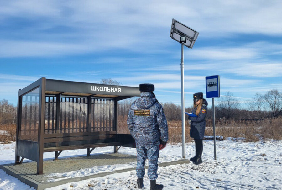 Ученикам на школьной остановке в Амурской области ничего не светило