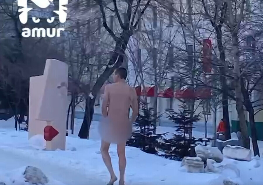 Абсолютно голый мужчина разгуливал по городу