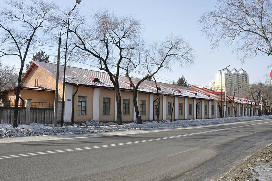 Старинное здание в центре Благовещенска надежно защитили от непогоды