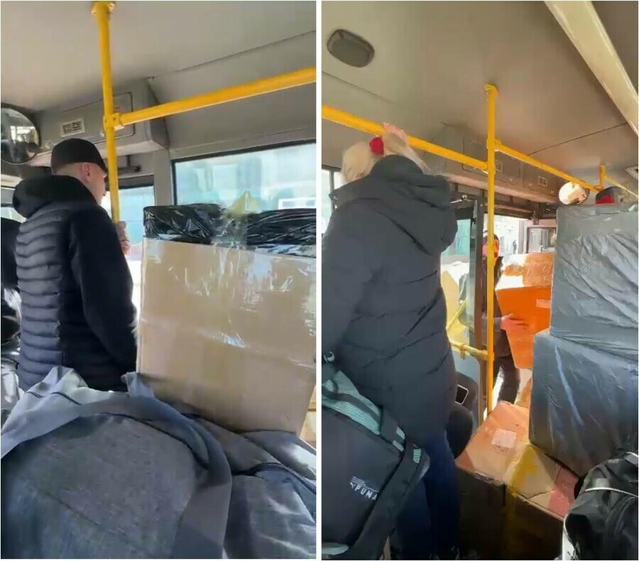 Амурские туристы возмутились отправившись из Хэйхэ в забитом коробками автобусе