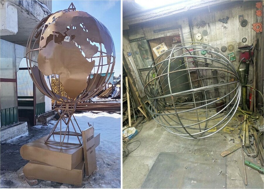 Амурский кузнец сделал металлический глобус для отдаленной сельской школы