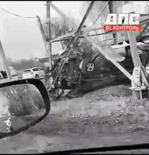     Жесткое ДТП в Белогорске машина на огромной скорости влетела внутрь опоры ЛЭП видео