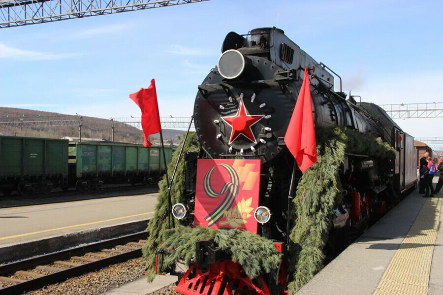 Впервые поезд Победы прибыл в северную столицу Амурской области фоторепортаж