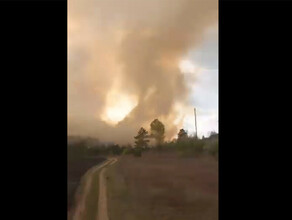 Страшно красивый огненный вихрь сняли на видео пожарные тушившие возгорание в Амурской области