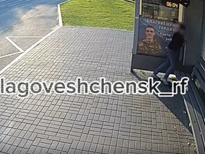 Поел попил и навредил что делал вандал на остановке около драмтеатра в Благовещенске