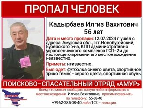 В Бурейском районе пропал 56летний мужчина