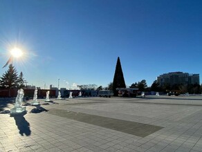 На площади Ленина в Благовещенске устанавливают елку фото