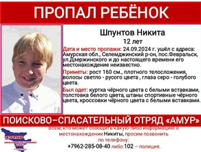 На севере Приамурья пропал 12летний мальчик