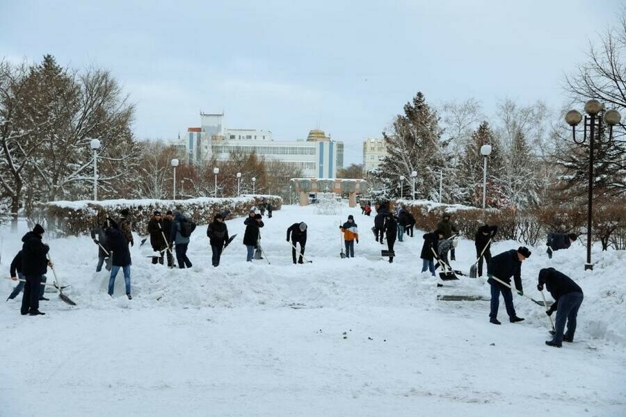 Десятки тысяч амурчан вышли на борьбу с последствиями исторического снегопада 