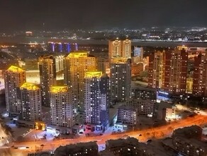 Горящий огнями ночной Хэйхэ сняли с высоты птичьего полета видео