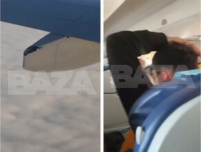 Дыра в крыле Появилось видео из салона самолета который разбился в Казахстане