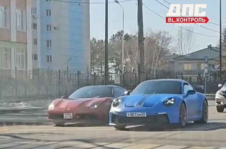 Многомиллионные спорткары выехали на улицы Благовещенска видео 
