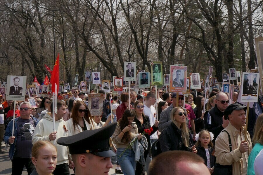Названо число амурчан принявших участие в акции Бессмертный полк