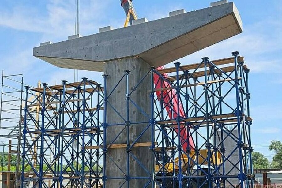 Первая опора будущего путепровода готова в Приамурье видео