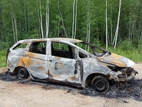 Амурчанин встретил на дороге сожженный автомобиль