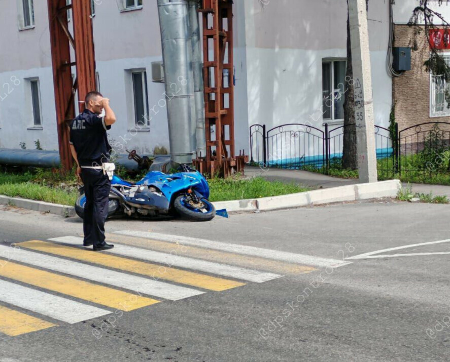 В Амурской области мотоциклист разбился неудачно затормозив