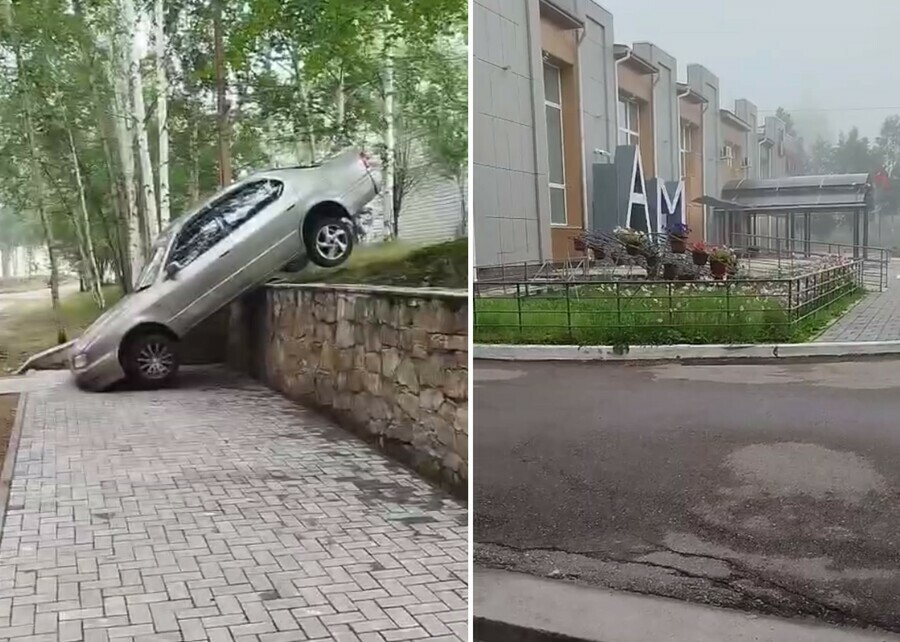 В Тынде возле драмтеатра разыгралась автомобильная драма