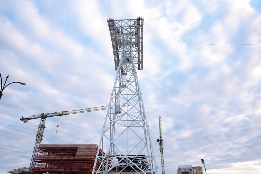 Историческое событие над Амуром натянули первый канат единственной в мире трансграничной подвесной дороги Благовещенск  Хэйхэ фото