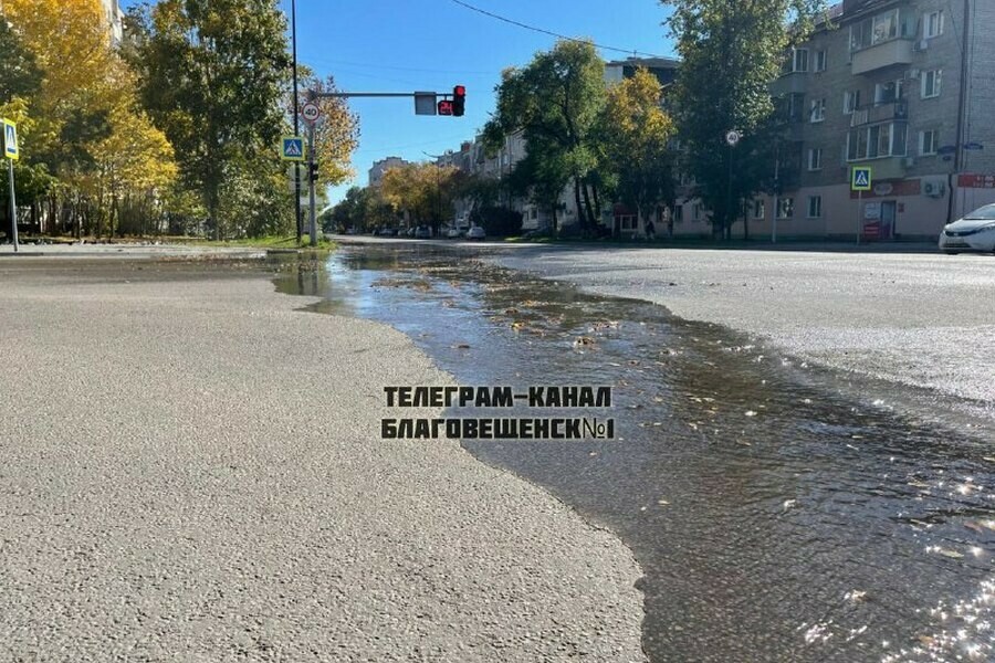 На Ленина в Благовещенске заметили странный ручей 