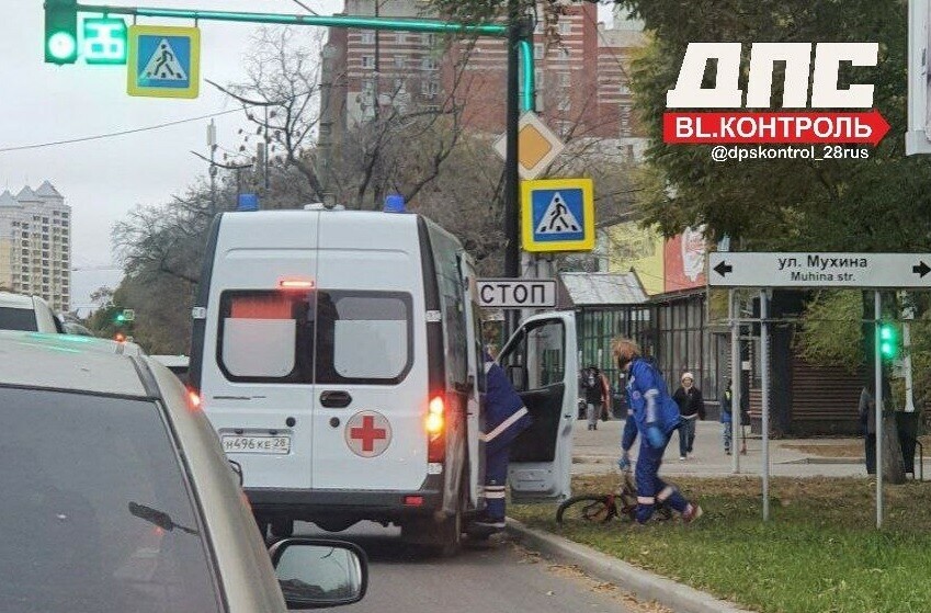 Велосипедиста сбили в Благовещенске