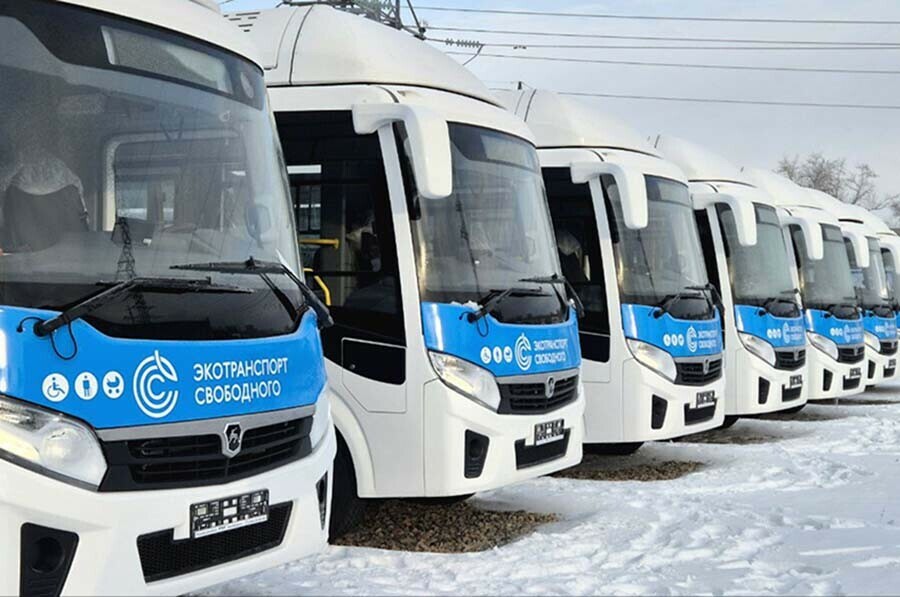 Автобусы на голубом топливе отправились в Свободный
