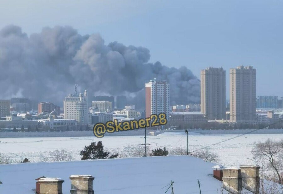 В Благовещенске проверили воздух после пожара в Хэйхэ