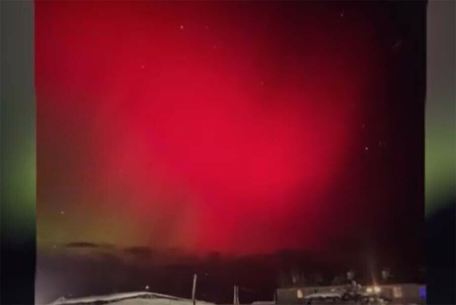 Северное сияние полыхало на Дальнем Востоке изза мощной магнитной бури видео