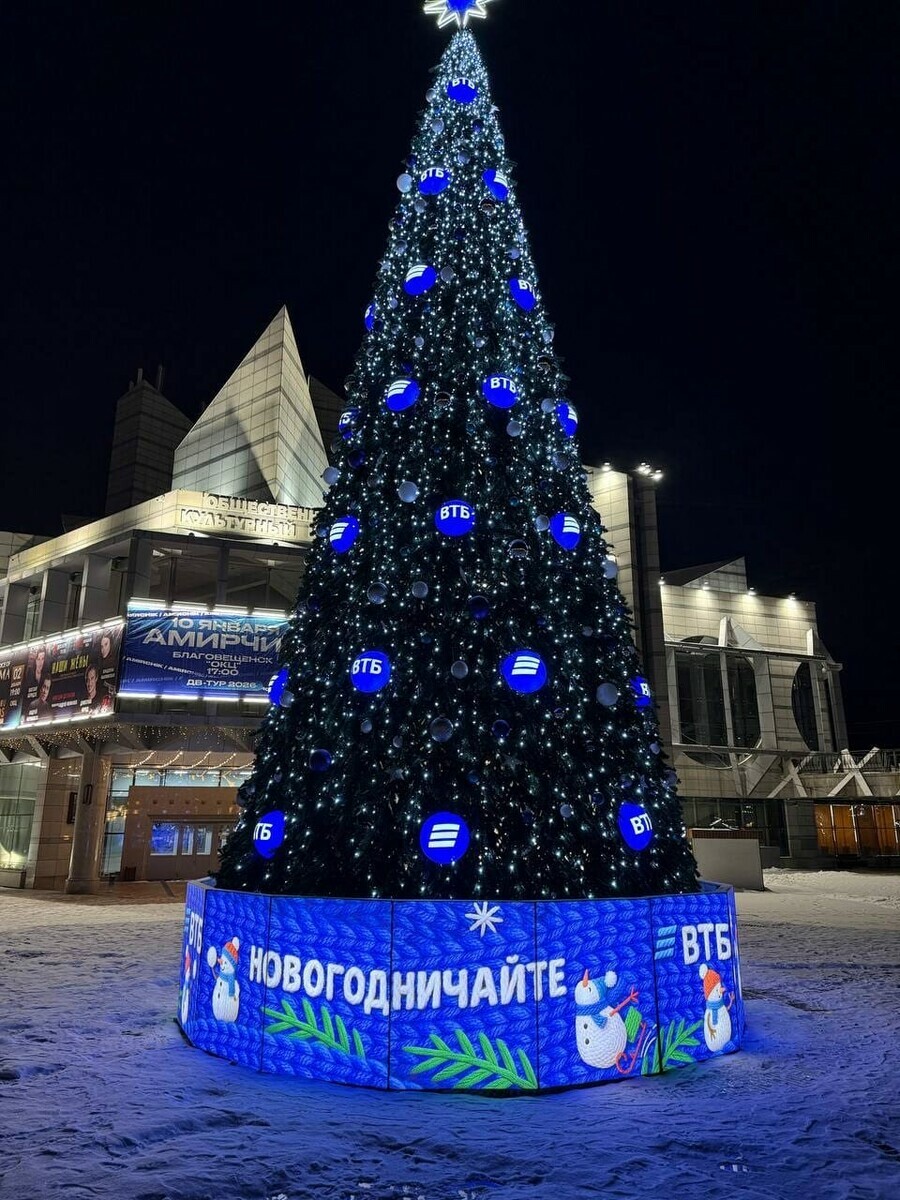 Благовещенск украсила новогодняя ёлка от ВТБ