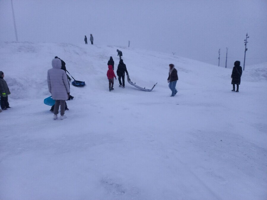 Благовещенцы устроили массовый слалом с холмов на набережной видео