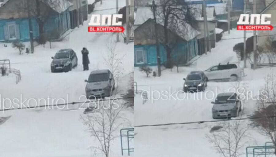 Соцсети женщина припарковала машину на перекрестке и пошла в гости