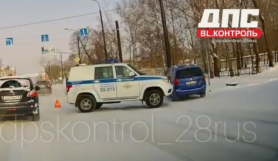 Машина ППС попала в ДТП в Благовещенске