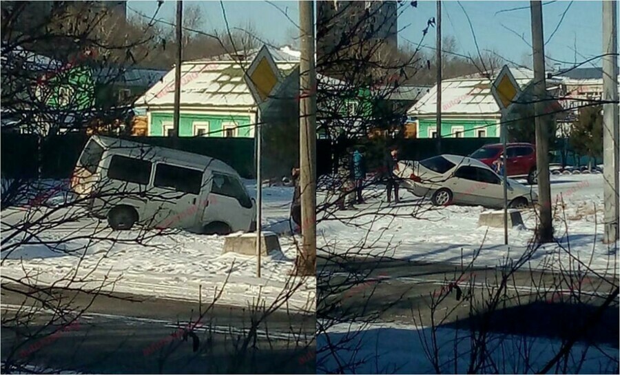 В Благовещенске два автомобиля за несколько часов попали в одну и ту же яму