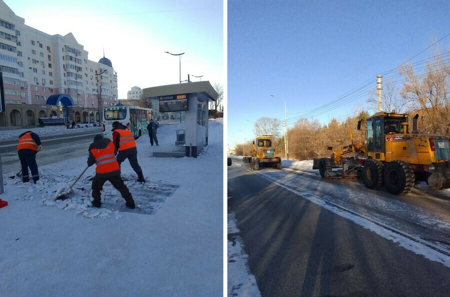 Улицы Благовещенска посыпают противогололедным реагентом Бионорд