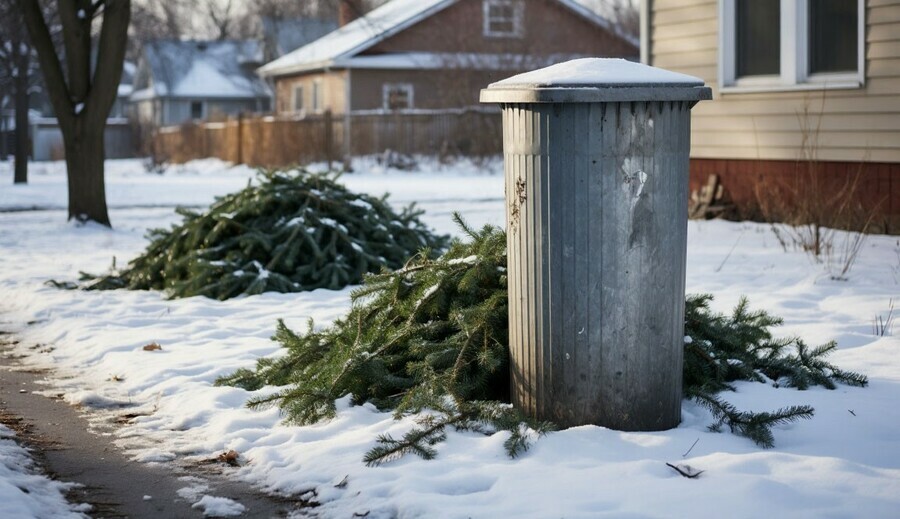 Благовещенцам рассказали как правильно утилизировать елку после праздников