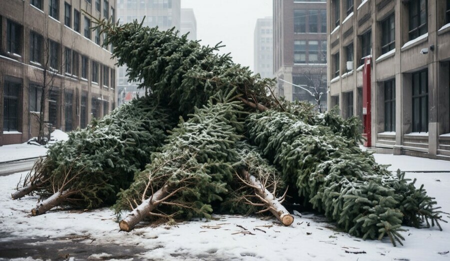 За неправильно выброшенную елку можно получить штраф
