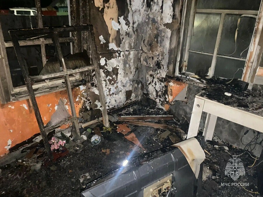 В Свободном загорелась квартира многодетной семьи Извещатели у них были