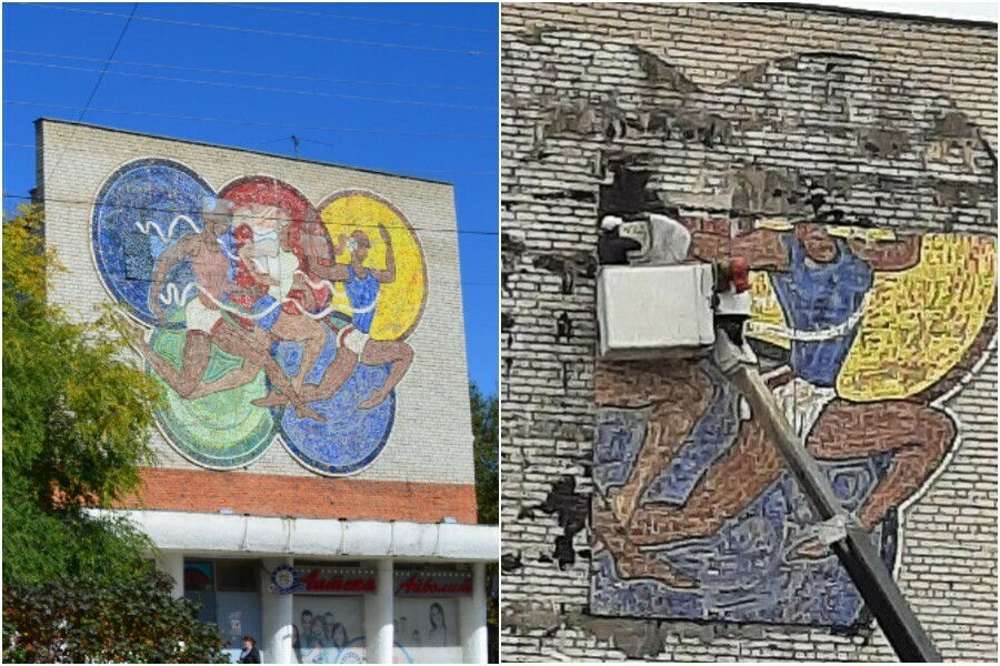 Часть известной мозаики снятой в центре Благовещенска для реставрации можно увидеть в ближайшее время Где