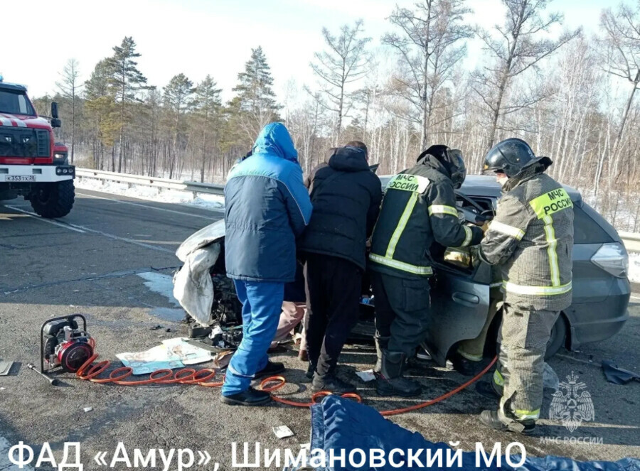 Спасатели МЧС вызволили пострадавшую пассажирку из машины попавшей в тройное ДТП фото