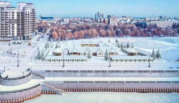 На Золотой миле в Благовещенске возводят павильоны Амурских сезонов