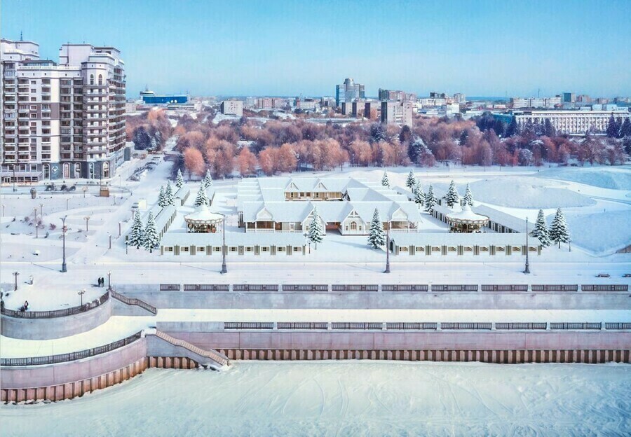 На Золотой миле в Благовещенске возводят павильоны Амурских сезонов