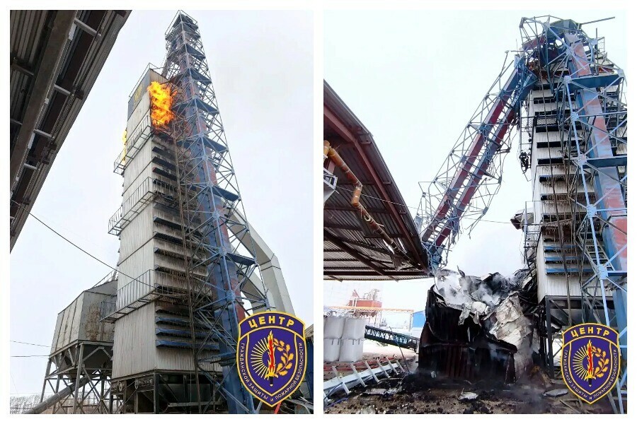 В Тамбовке горел зерносушильный комплекс с кукурузой