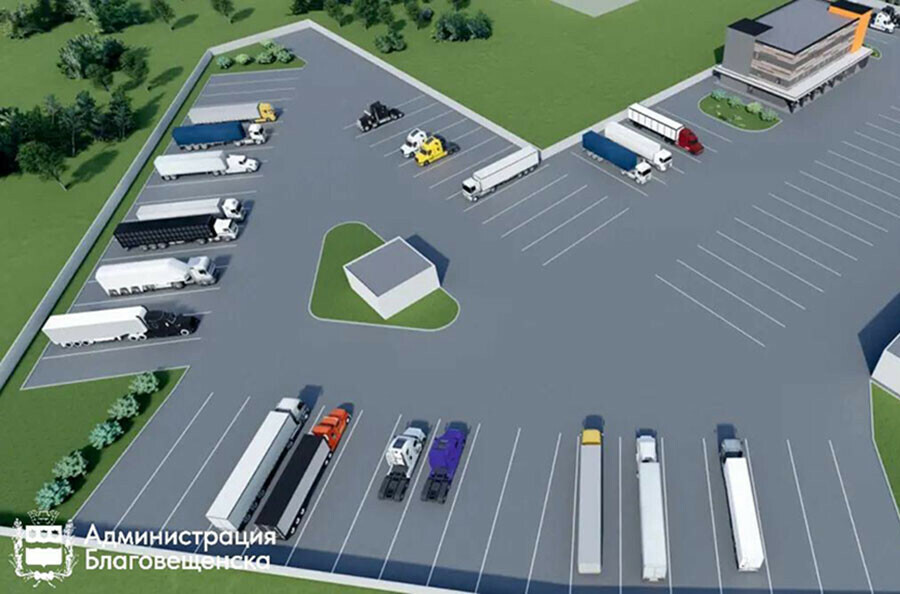Большая парковка для большегрузов с гостиницей и кафе может появиться в Благовещенске Но при одном условии