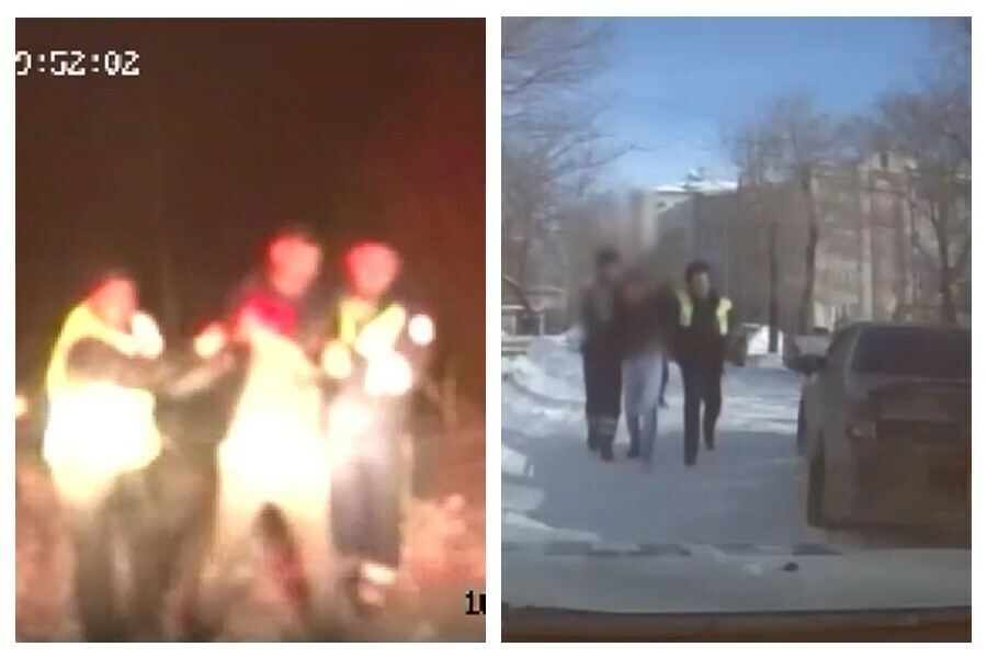 В Амурской области пьяные водители бросили машины и постарались убежать видео