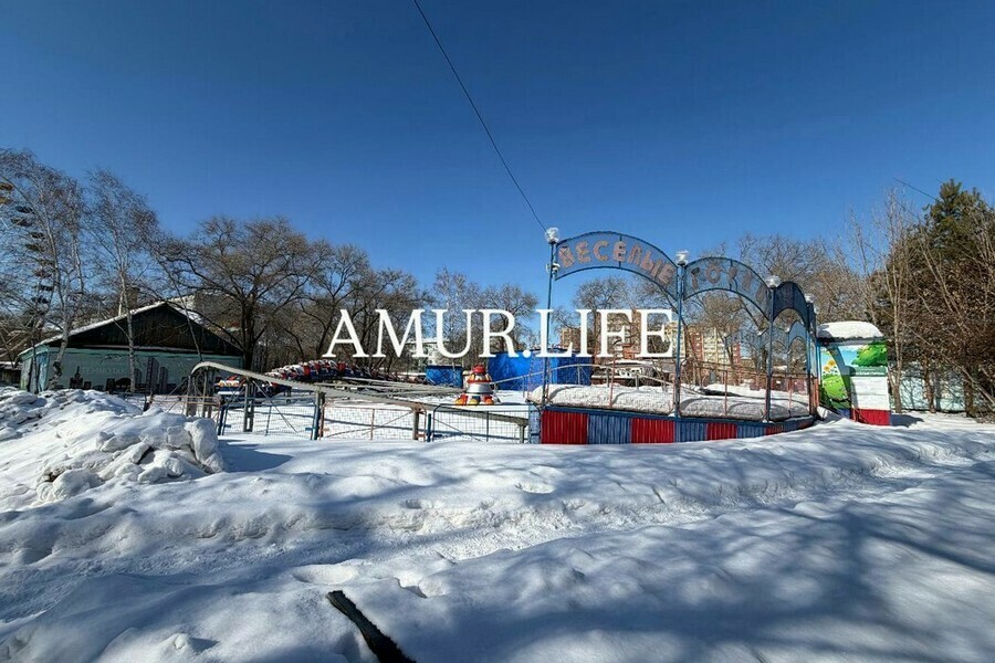 В горпарке Благовещенска утилизируют один из старейших аттракционов фото