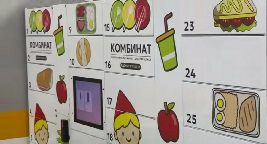 Едоматы с полезной едой устанавливают в нескольких школах Благовещенска