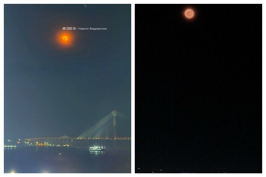 Жители Дальнего Востока увидели в небе Розовую Луну