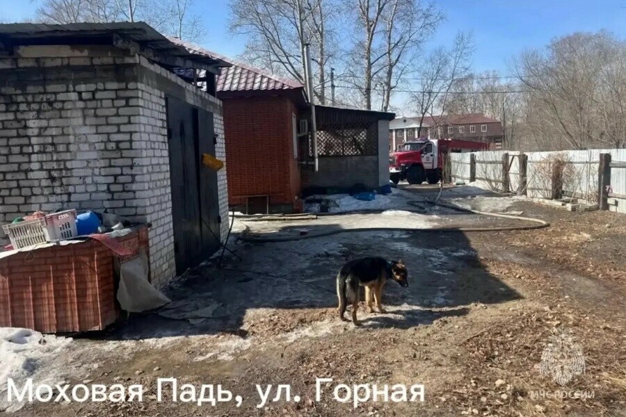 В Моховой Пади вспыхнул гараж фото 
